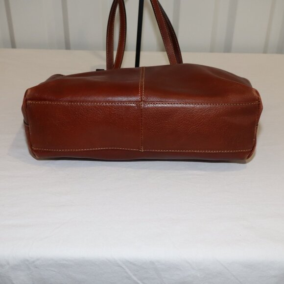Gianni Conti Womens Brown Leather Tote Bag Large Buckle Adjust Straps With *Flaw - Picture 5 of 13
